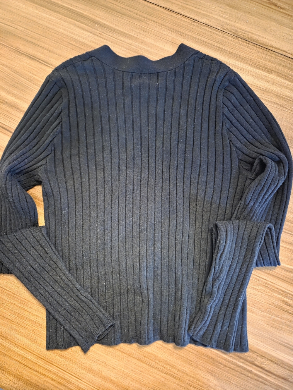 Universal Thread Black Ribbed Button-Front Cardigan - Picture 4 of 4